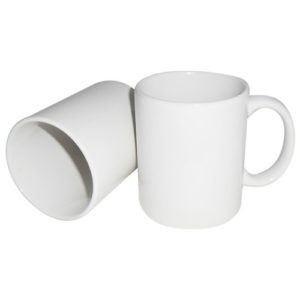 Caneca Branca de Porcelana Resinada 325ml