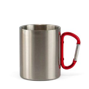 Caneca Aço Inox Alça Mosquetão 300ml