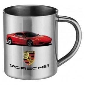 Caneca Aço Inox Porsche Prata 300ml